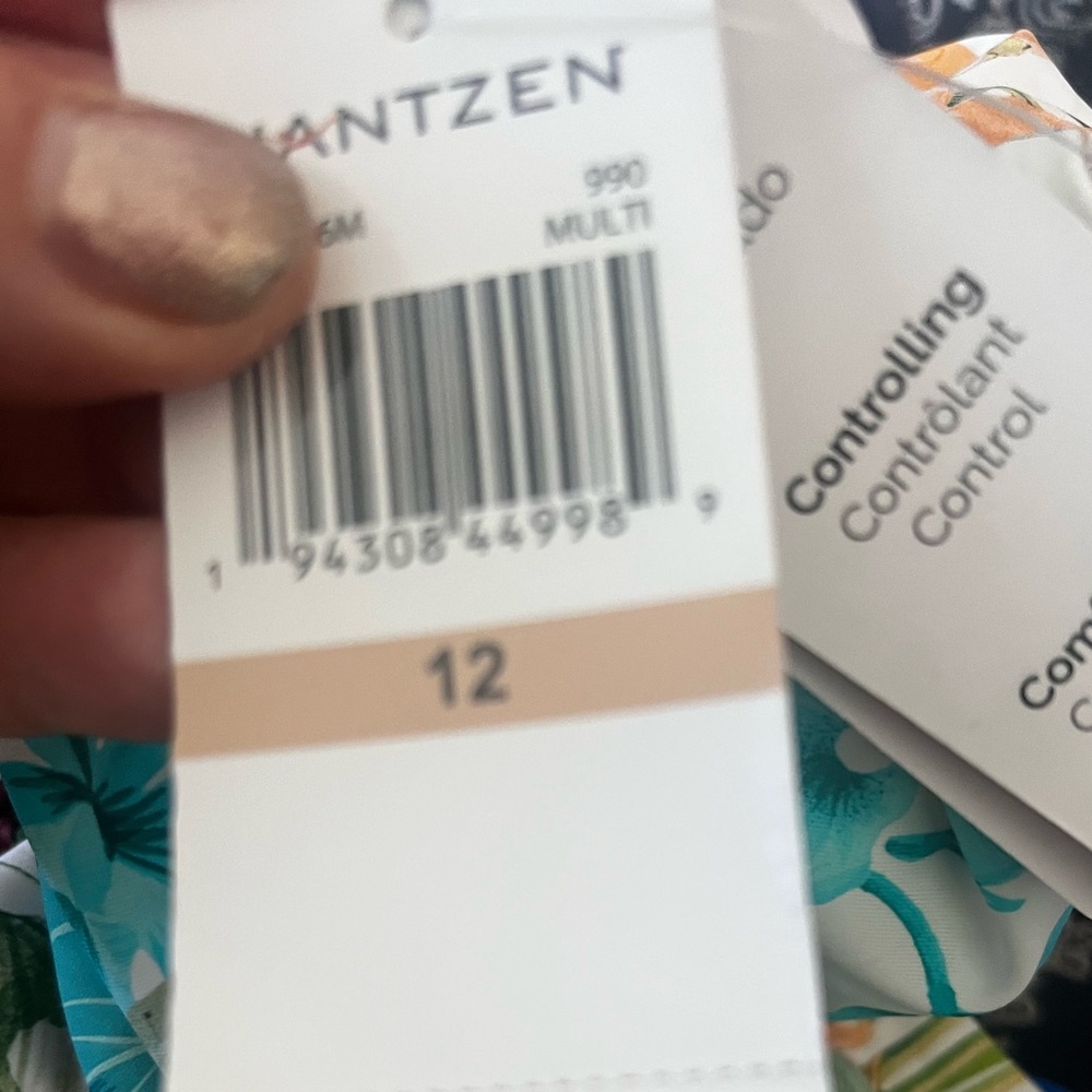 New Jantzen woman One-Piece Swimsuit in White with Tropical Floral Print size 12 - Picture 13 of 15